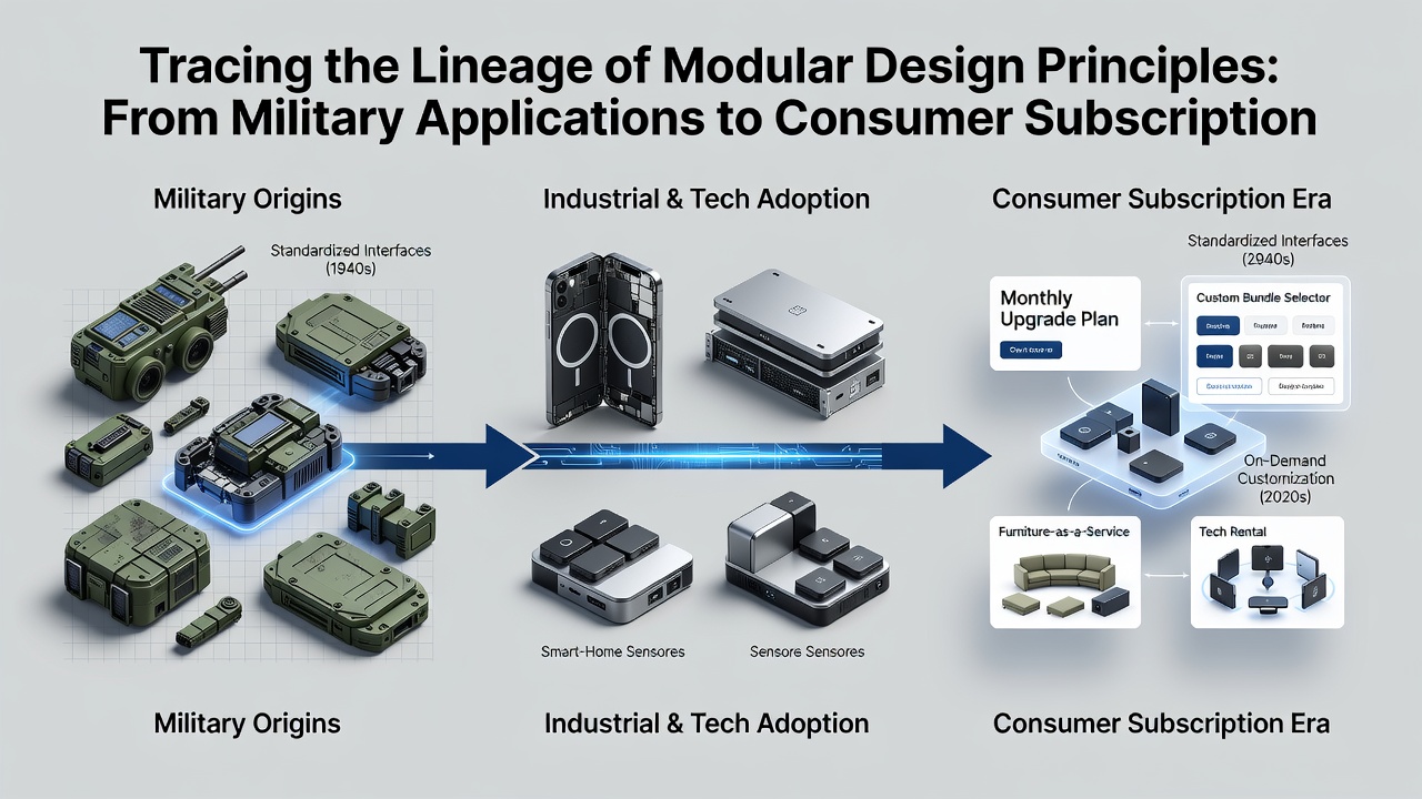 Modular subscription box contents arranged with interchangeable components and assembly diagrams